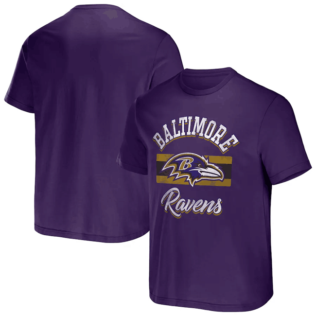 Men's Baltimore Ravens Purple x Darius Rucker Collection Stripe T-Shirt Men's Baltimore Ravens Purple x Darius Rucker Collection Stripe T-Shirt